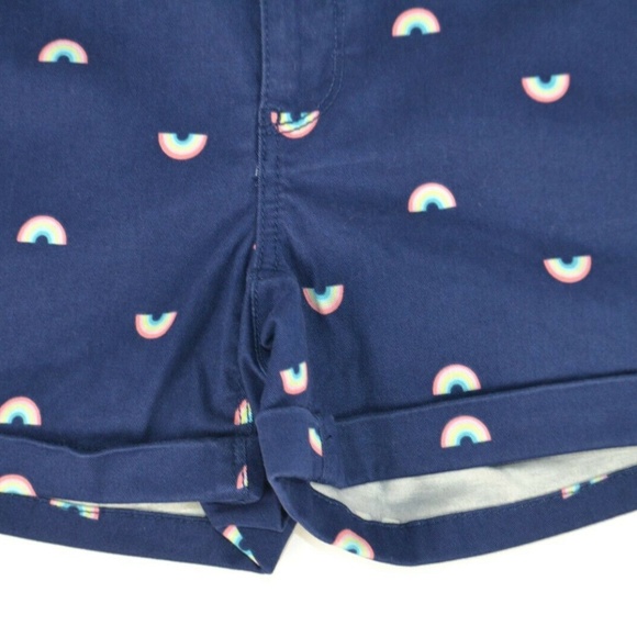 SO Favorite Midi Juniors 5 Navy Rainbow Print Shorts NWT - Picture 3 of 5